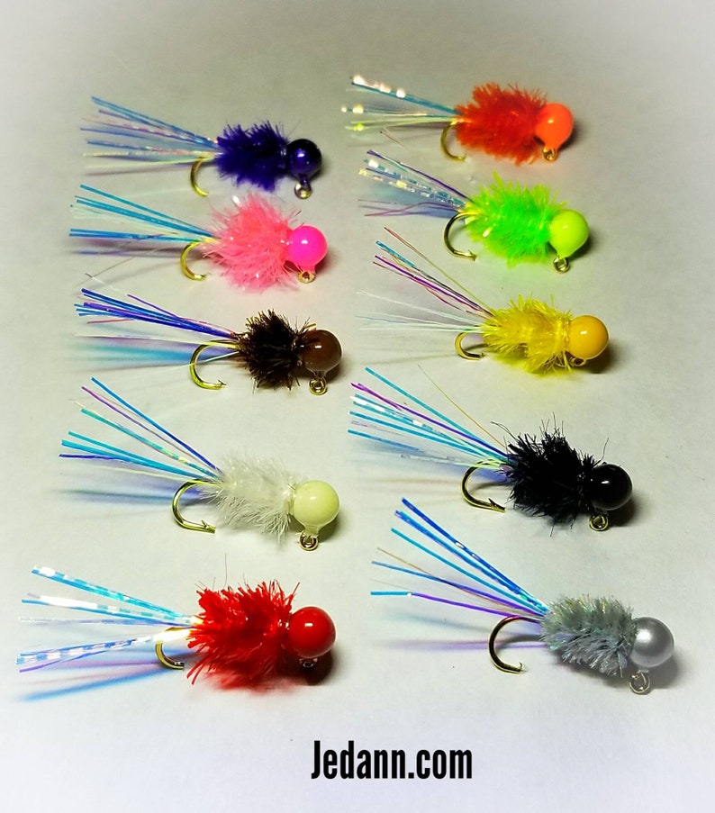 10 Jigs UV Glow Fishing Jig Assortment Crappie Bluegill Ice Etsy