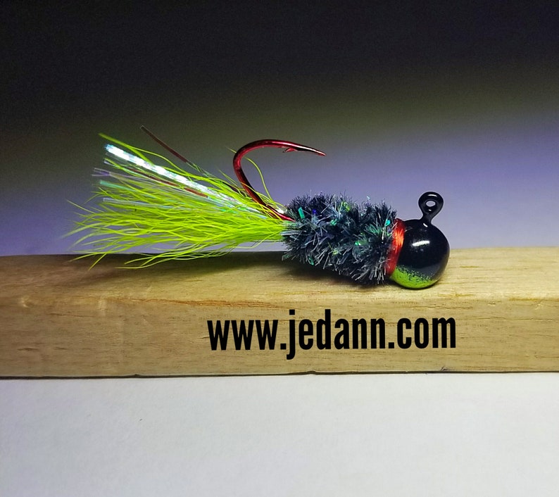 3pack UV Glow Hair Jig Crappie Bass Bluegill Ice Fishing Etsy
