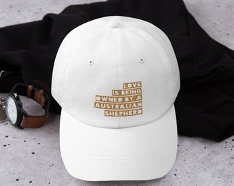 Australian Shepherd Dog Mom Love Paw Print Gift Women Girls Adult Dad Trucker Distressed Denim Hat Cap