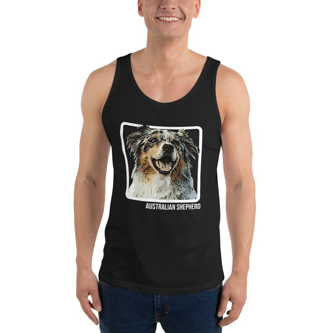 Australian Shepherd Tank Top Aussie Shirts for Men Aussie Tank Top Mens