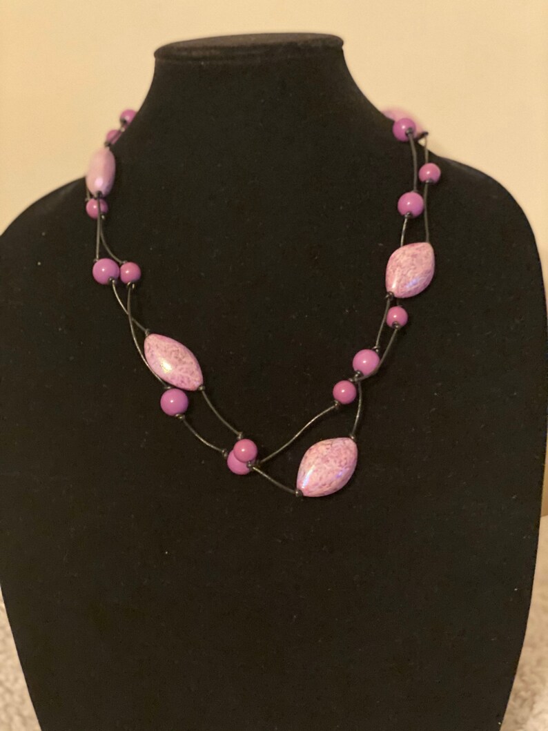 Leather and Bead Necklace