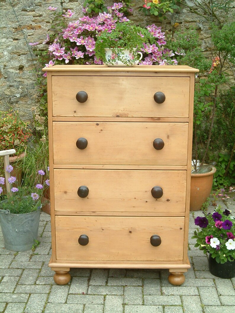 A Victorian Pine Chest Of Drawers Old Pine Chest Vintage Pine Etsy