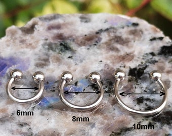 Horseshoe Septum Ring, Barbell Septum Ring, Tragus Earring, Septum Piercing, Tragus Piercing, Horseshoe Circular Barbell, Conch, Rook, Snug
