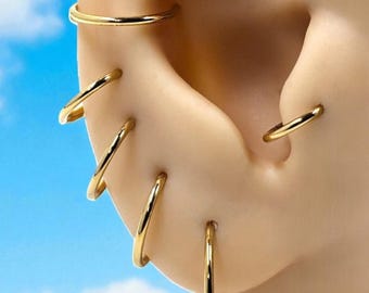 Clicker Hoop Earring Surgical Steel/Titanium Seamless Hinged Clicker Hoop Septum Daith Cartilage Helix Tragus Conch Lip Tiny Hoop Earring