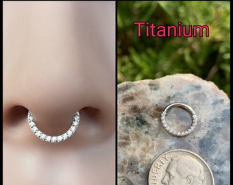 Titanium Septum Ring,Septum Ring Clicker, Barbell Septum Ring 8mm 16G, Titanium Septum Piercing, Tragus Piercing, Horseshoe Circular Barbell