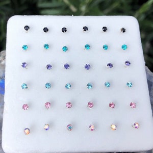 Tiny nose ring, Micro nose stud, Colored ball end stud, 925 sterling silver nose ring, Nose bone stud, Barely there stud, Dot nose piercing