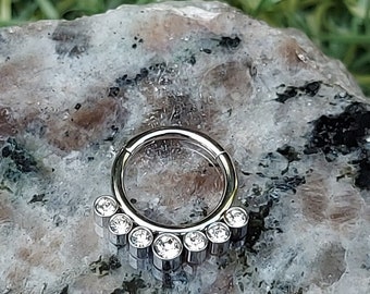 Septum Ring Clicker - Septum Hoop - Septum Piercing - Septum Jewelry -16 Gauge Surgical Steel - Conch Ring - Conch Piercing - Nose Ring
