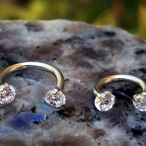 CZ Horseshoe Septum Ring Tragus Earring Horseshoe Circular Barbell Tragus Conch Daith Rook Snug