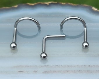 Titanium Nose Ring Stud - Implant Grade - 2mm Ball - 20/18 Gauge - Titanium Nose Piercings - Titanium Nose Studs - Titanium Jewelry