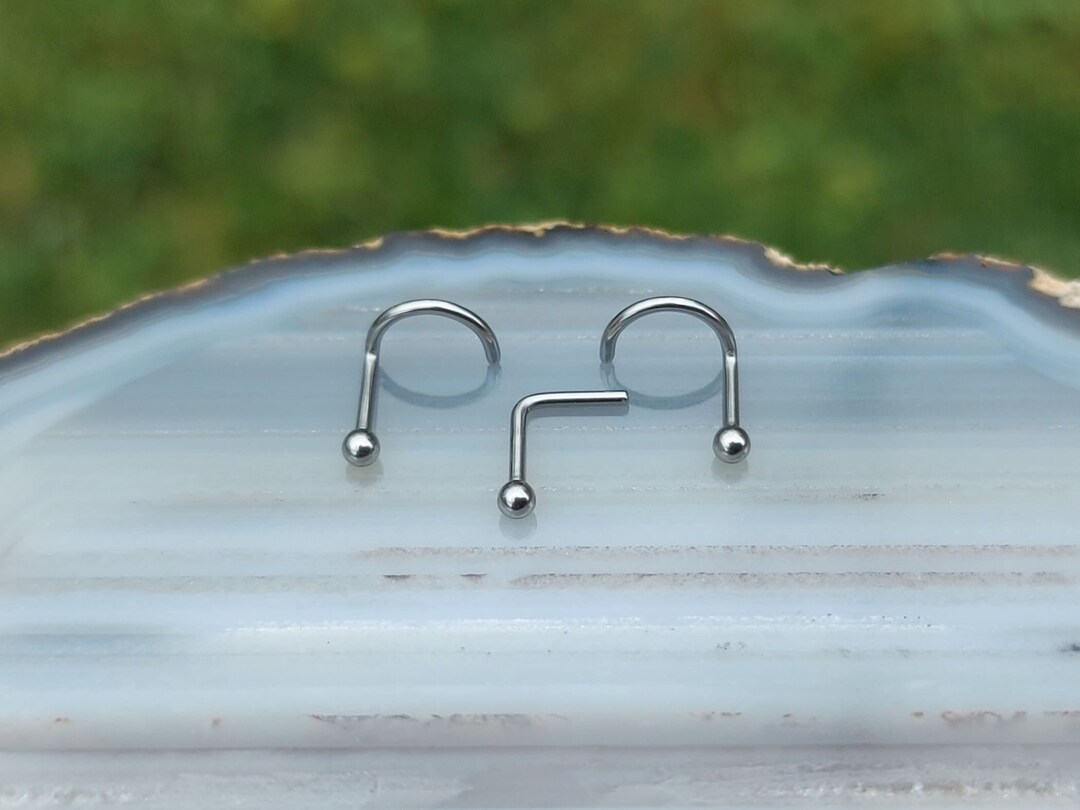 Titanium Nose Ring Stud Implant Grade 2mm Ball 20/18 Etsy