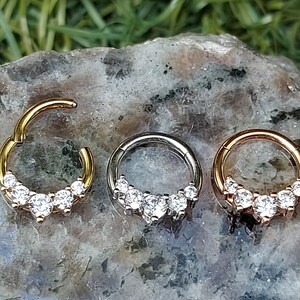 Septum Ring Clicker - Septum Hoop - Septum Piercing - Septum Jewelry -16 Gauge Surgical Steel - Conch Ring - Conch Piercing - Nose Ring