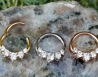 Septum Ring Clicker - Septum Hoop - Septum Piercing - Septum Jewelry -16 Gauge Surgical Steel - Conch Ring - Conch Piercing - Nose Ring