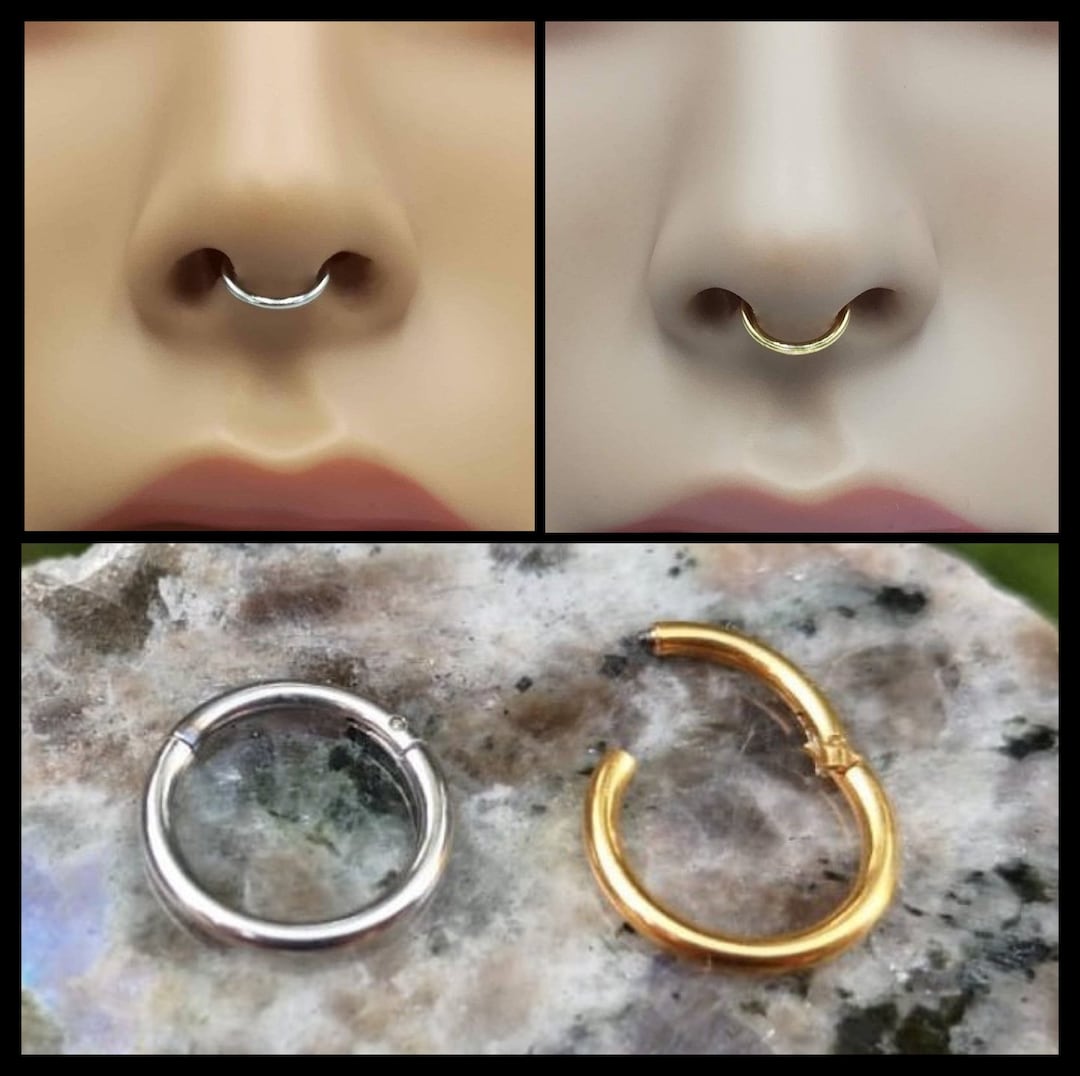 BodyBonita 16G Septum Piercing Klicker - 316L Edelstahl Nasenring