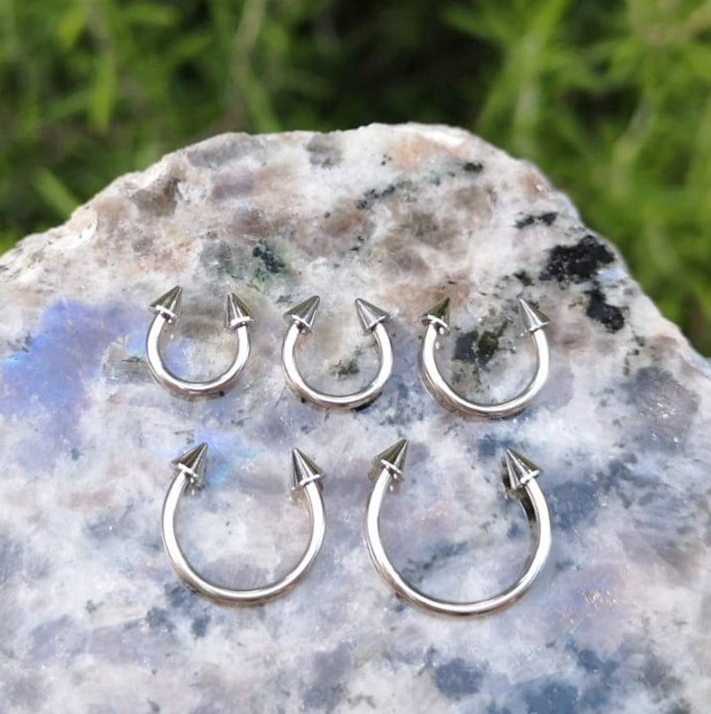 Spiked Horseshoe Septum Ring Tragus Earring Septum Piercing Etsy Canada