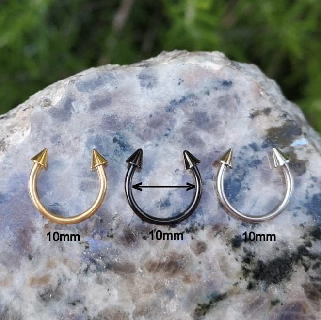 Spiked Horseshoe Septum Ring 10mm 16G Tragus Earring Septum Etsy