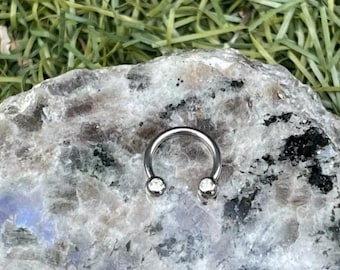 CZ Horseshoe Septum Ring Tragus Earring Horseshoe Circular Barbell Tragus Conch Daith Rook Snug Lip Piercing 16 Gauge 8mm Surgical Steel