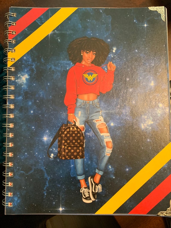Black Women Journal Black Girls Notebook Afro Woman Journal Etsy
