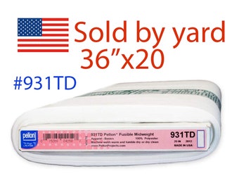 Pellon 931TD interfacing/Fusible midweight Interfacing/ Sold By The Yard 36" x 20" Ships same day or next business day.