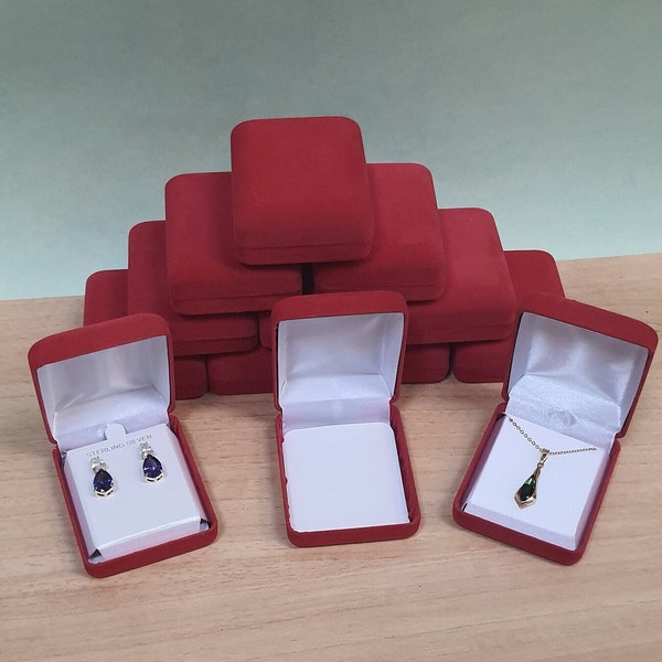 Jewelry Box, packaging box, Red velvet earrings box / pendant box / necklace box / jewelry gift box / pin box / jewelry storage box