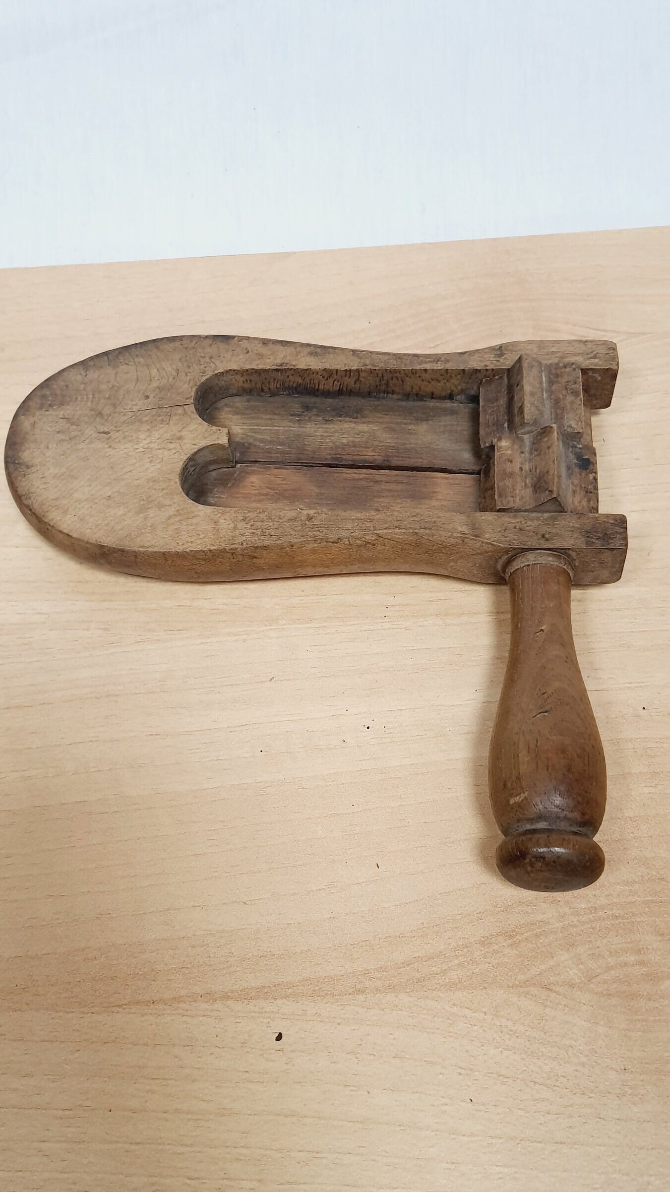 Antique Wood Noisemaker, Night Wathchman's Tool, War Battle Rattle Naval Alarm Authentic Wood Signaling Device.