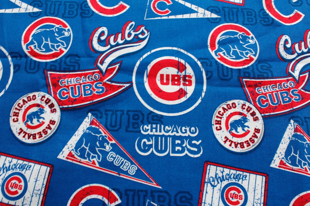 Chicago Cubs Fabric 100 Cotton 1/2 Yard 18 X 57 Etsy