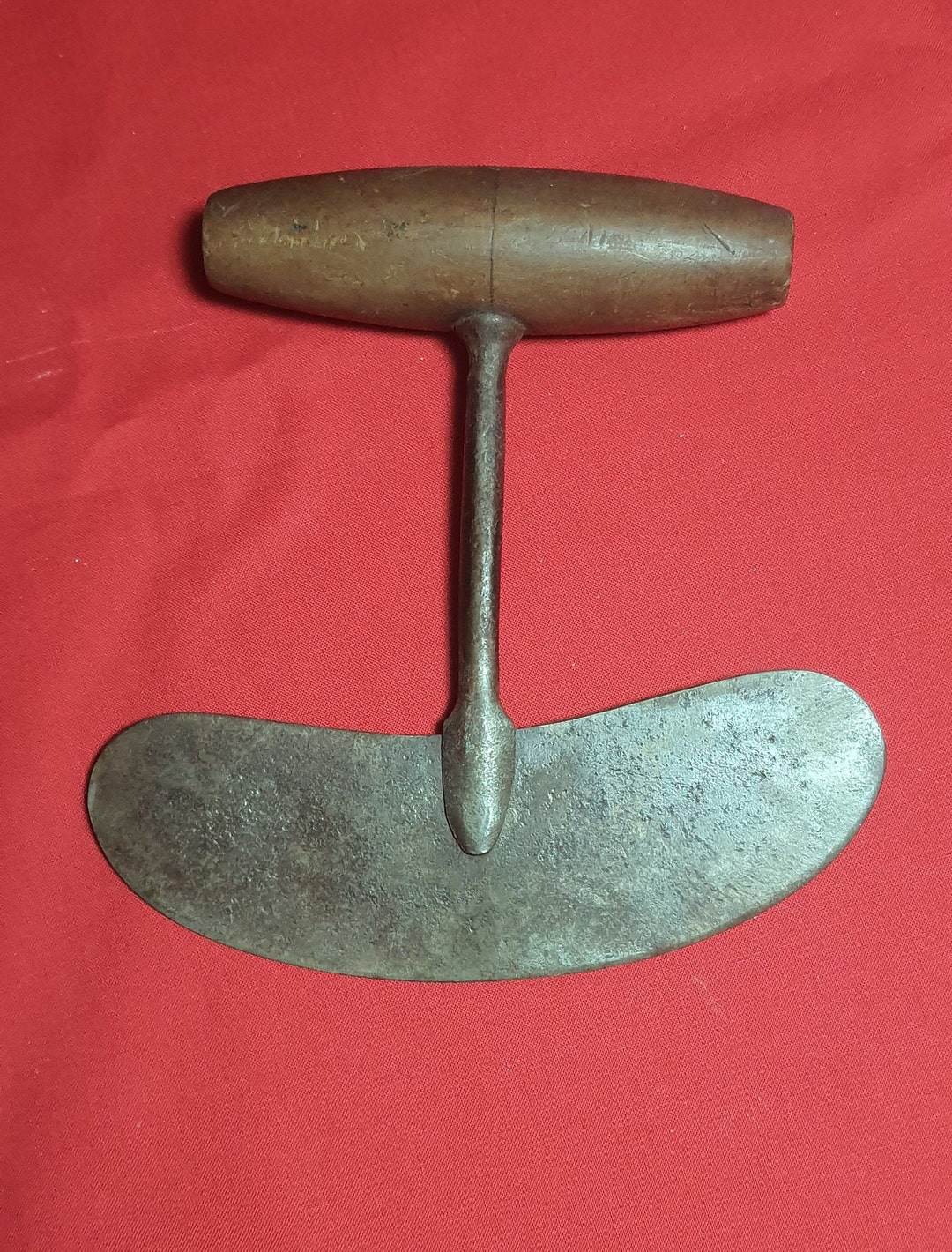 Vintage Food Chopper With Wood Handle Grip/ Metal Blade/ Etsy