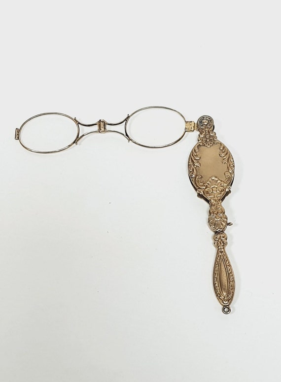 Antique Sterling Silver Art Nouveau Lorgnette Gol… - image 1