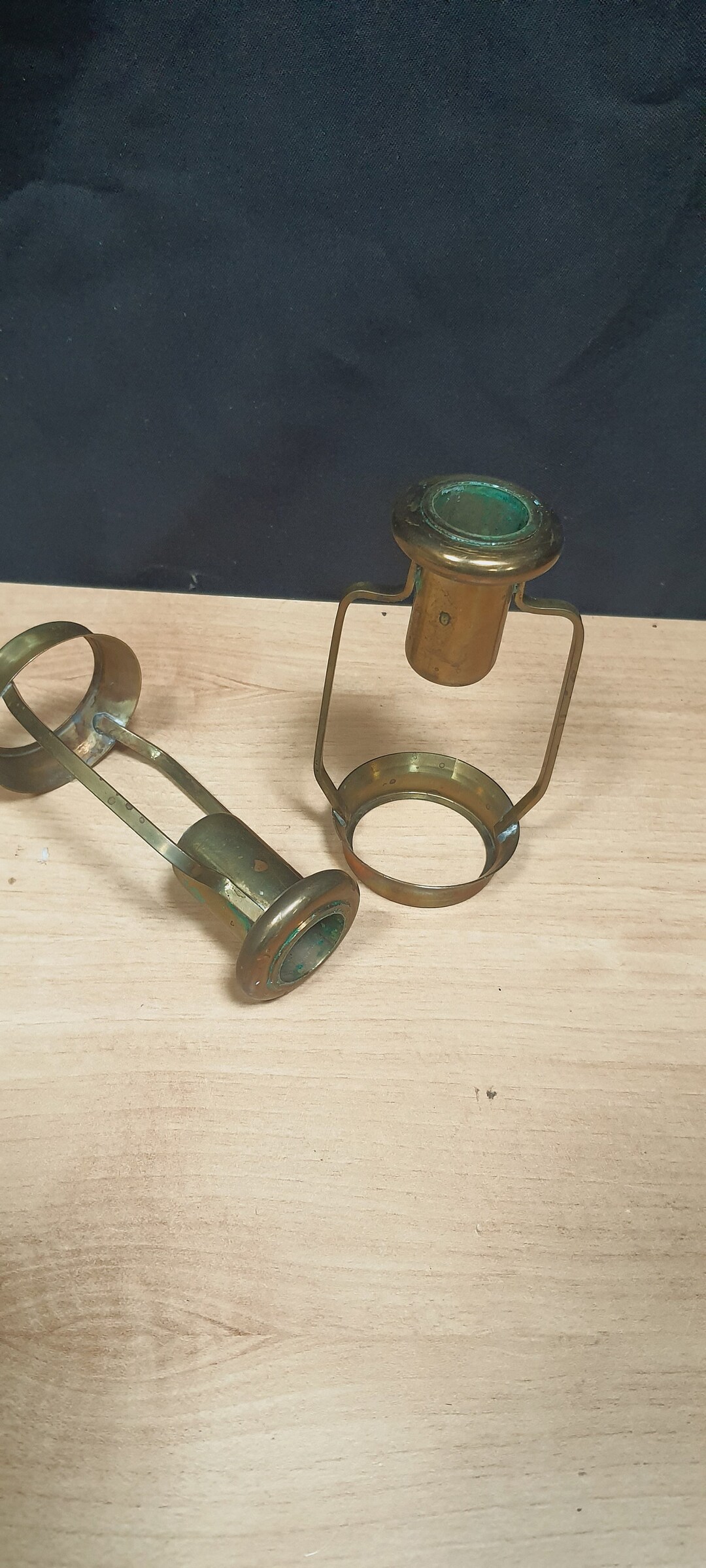 2 Brass Candle Lamp Shade Holders Lighter Oil Lamp Taper Etsy