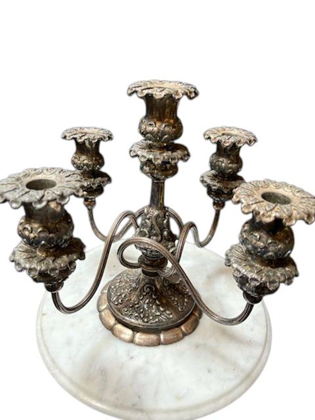 Ornate Quadruple Plate Candelabra 2759 Silver Plated Five Frames