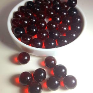 13-14mm Vintage Round Ruby Red Glass Marbles 1/2", ( 50 pieces ) Decorative Marbles,