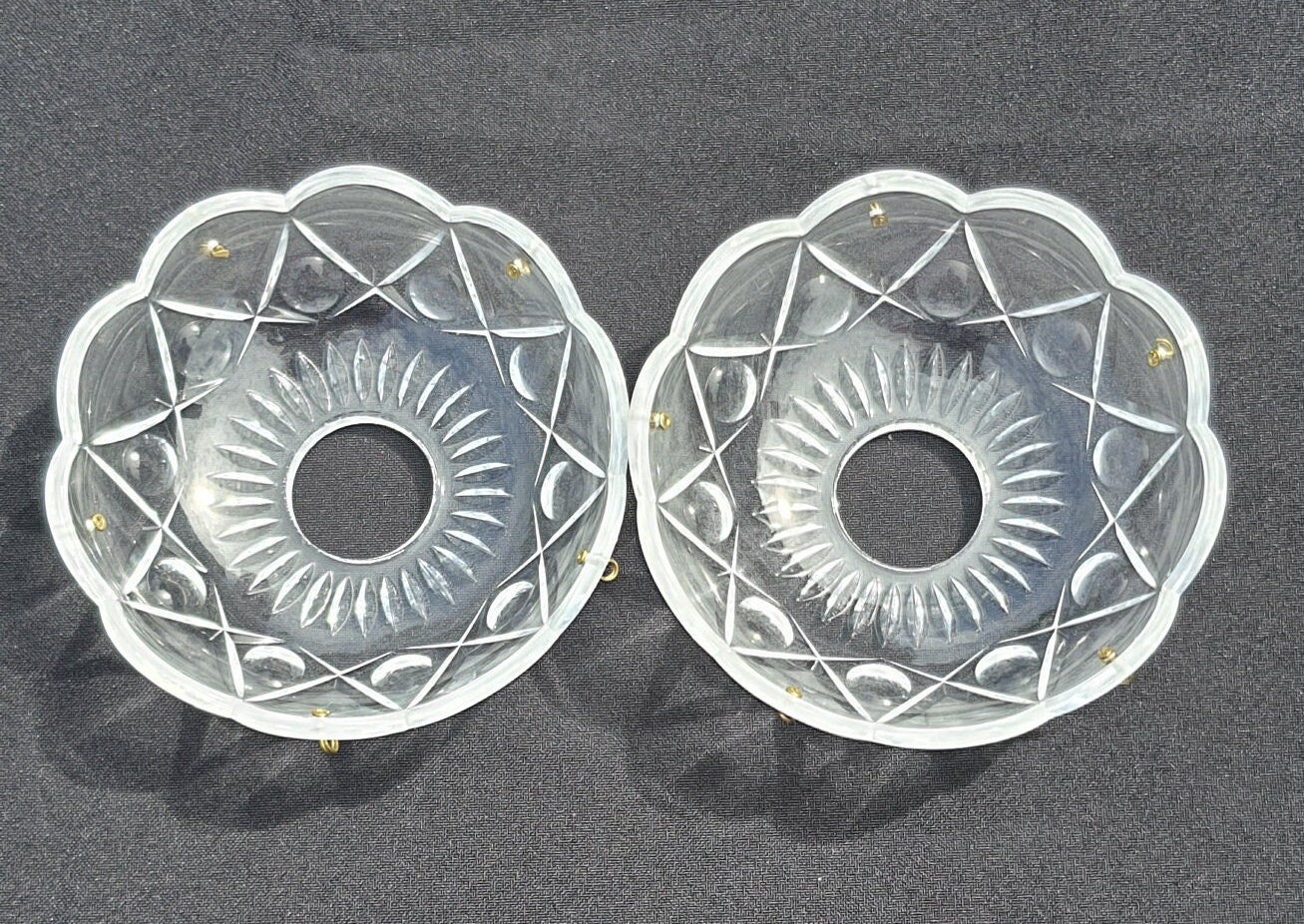 Set of 2 Faceted Chandelier Bobeches by Valerie 