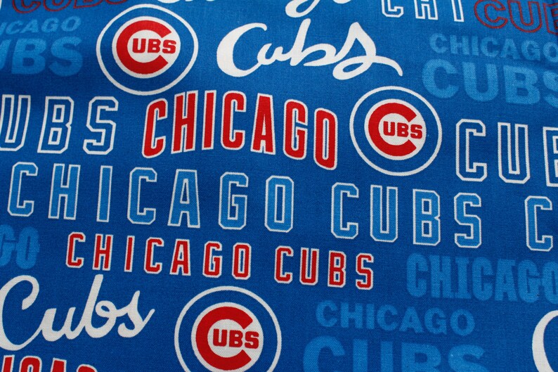 Chicago Cubs Fabric 100% Cotton 1/2 Yard 18