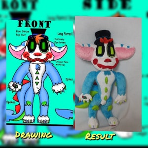 Plush toy from drawing. Chibi plushie. Collection doll.