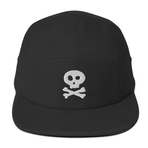 Skull Cross Bones Cruise Ship Boating Jolly Roger Pirate Skulls Blackbeard Five Panel Cap