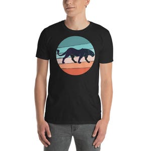Vintage Black Panther Jungle Cat Funny Panther Puma Short-Sleeve Unisex T-Shirt