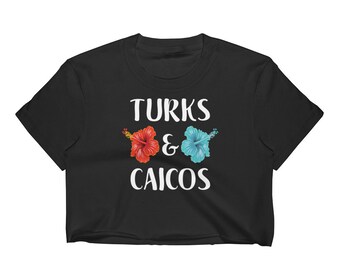 Turks Caicos Tropical Vacation Crop Top da donna