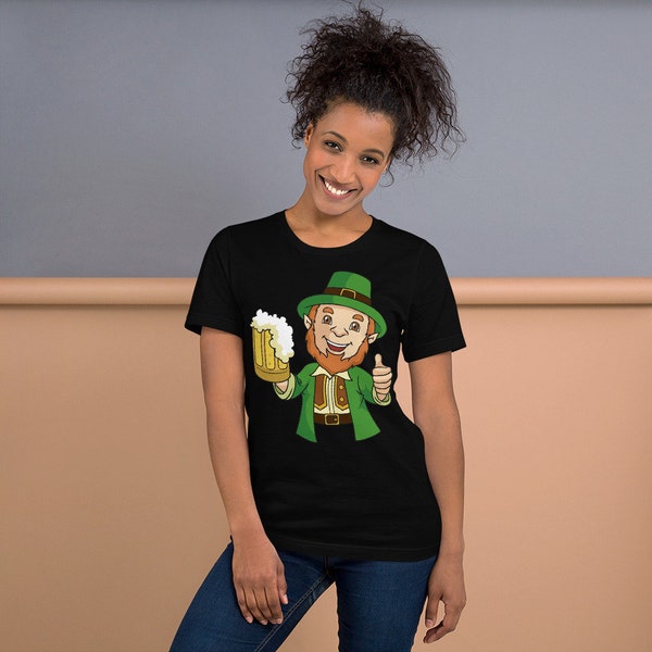 St Paddys Pub Crawl Bevitore di birra Leprechaun T-shirt unisex a maniche corte