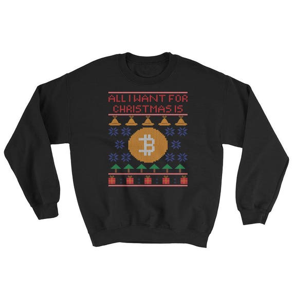 Funny Ugly Sweater Christmas Bitcoin Long Sleeve Sweater Etsy