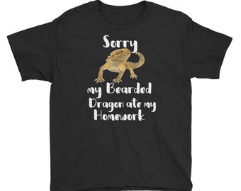 Sorry My Bearded Dragon Ate my Homework Youth Short Sleeve T-Shirt