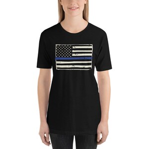 Grunge Thin Blue Line Short-Sleeve Unisex T-Shirt