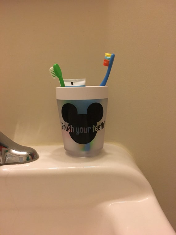 Mickey Mouse Toothbrush Holder Kids Bathroom Cup Minnie Etsy