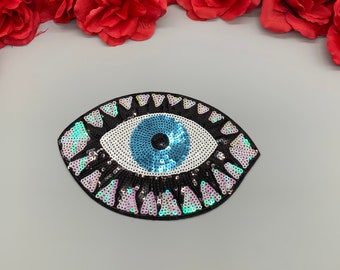 EYEBALL PATCH HORROR EYE CREEPY ALL SEEING EYE THIRD EYE EMBROIDERED