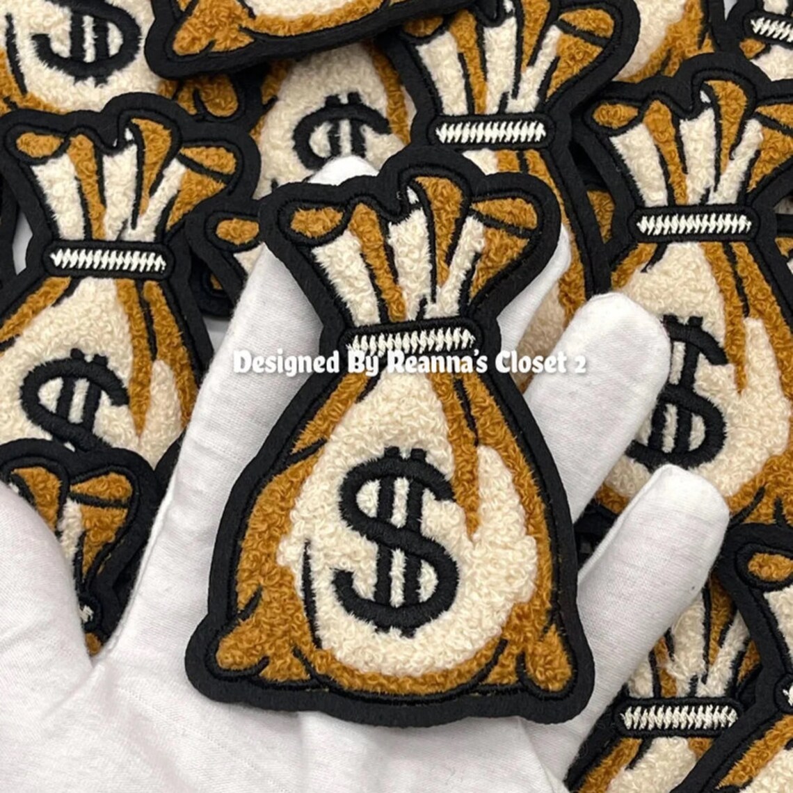 4 Chenille Money Bag Patch Money Patch Sew on Patch Etsy