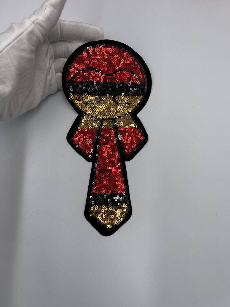 Designer Patch Embroidered DIY Jacket Shirt Handbag 9\u201d Large Sequin Man Patch Iron on Patch Red Sequin Patch,Man Patch Gold Sequin Patch