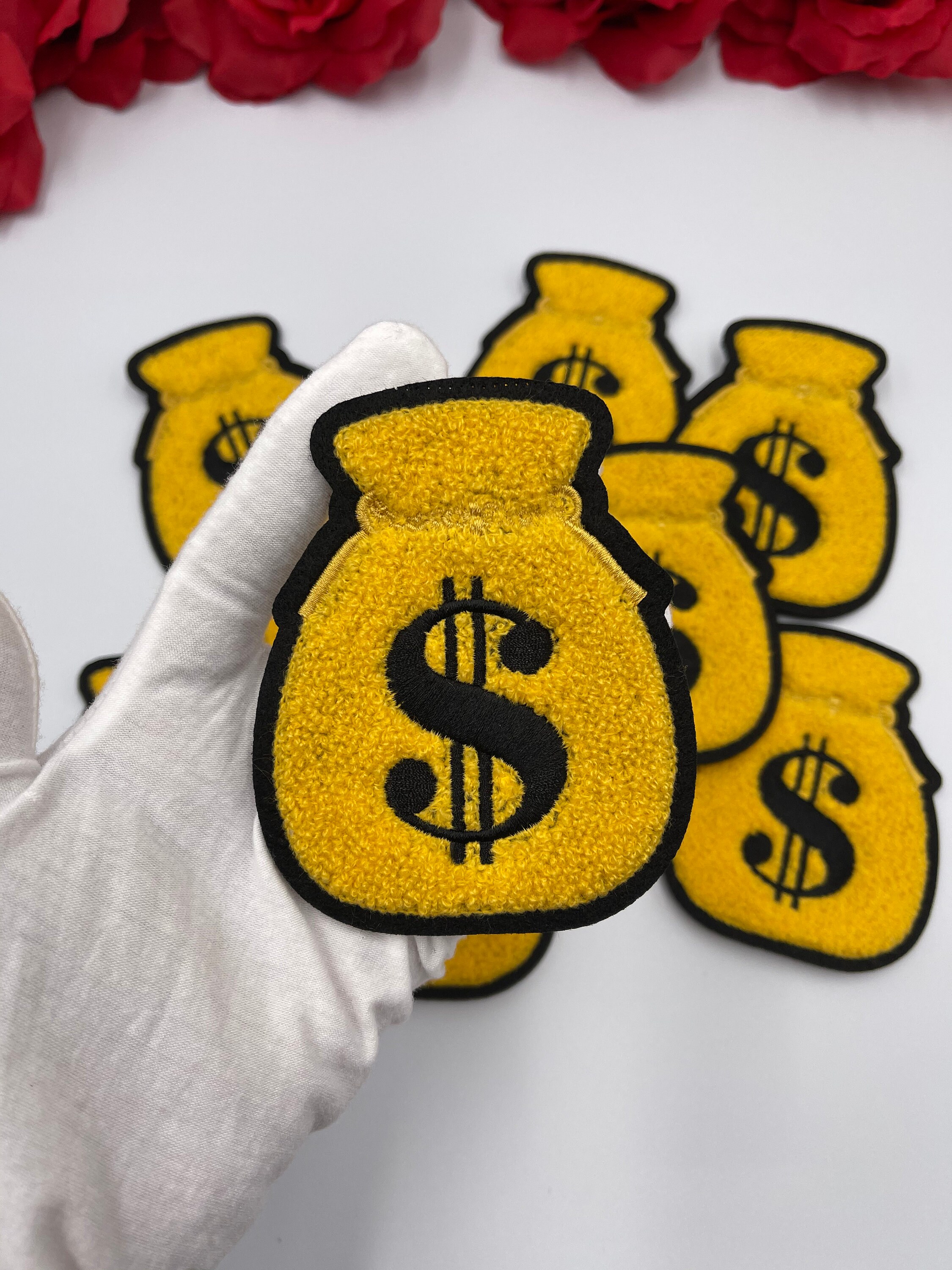 4 1/8 Gold Chenille Money Bag Patch Money Patch Sew on Etsy