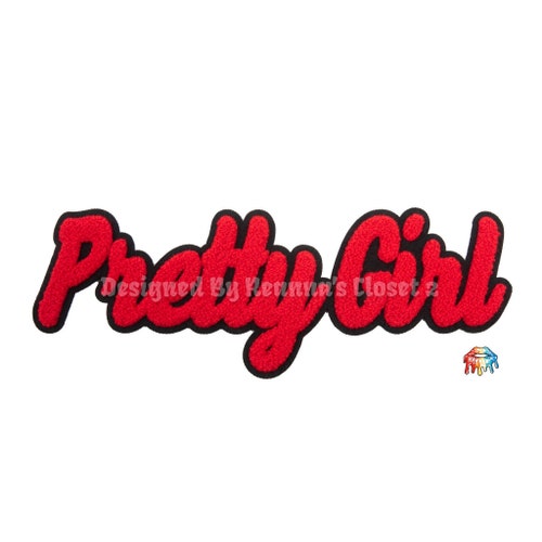 11 Pink/black Chenille Pretty Girl Patch Pretty Patch Etsy