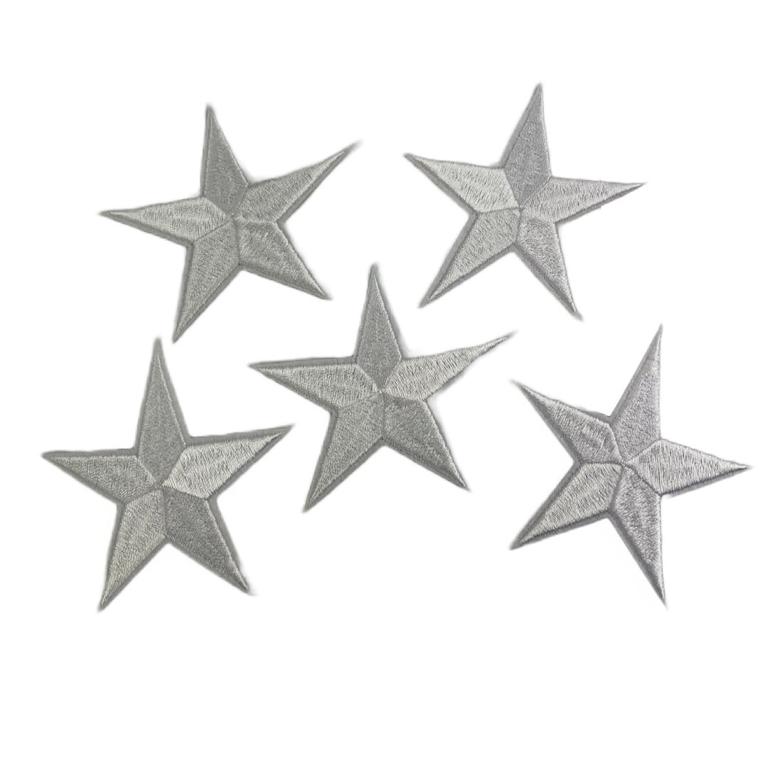 5pc/set 3 Star Patch White Star Patch Iron on Patch Etsy