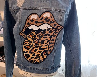 Leopard Denim Jacket - Etsy