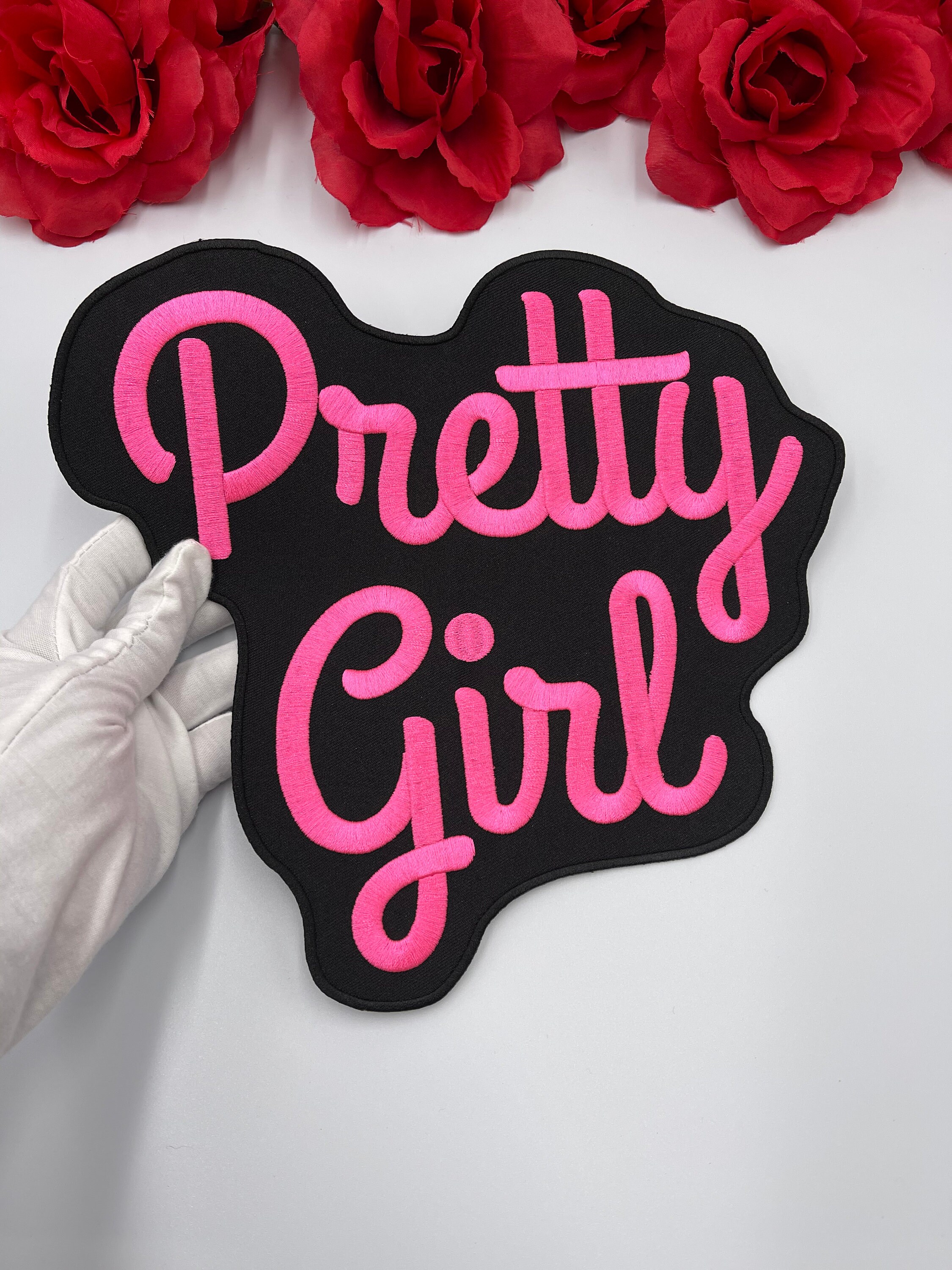 10.5 Large Pink Black Pretty Girl Patch Pretty Girl Patch Etsy