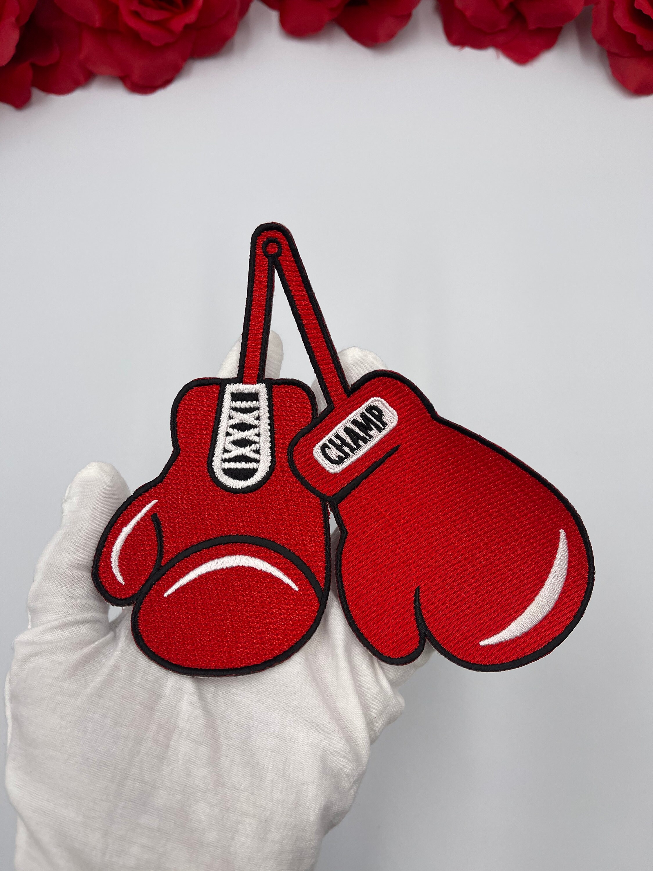 6Large Red Boxing Gloves Patch Red Patch Champ Patch Etsy